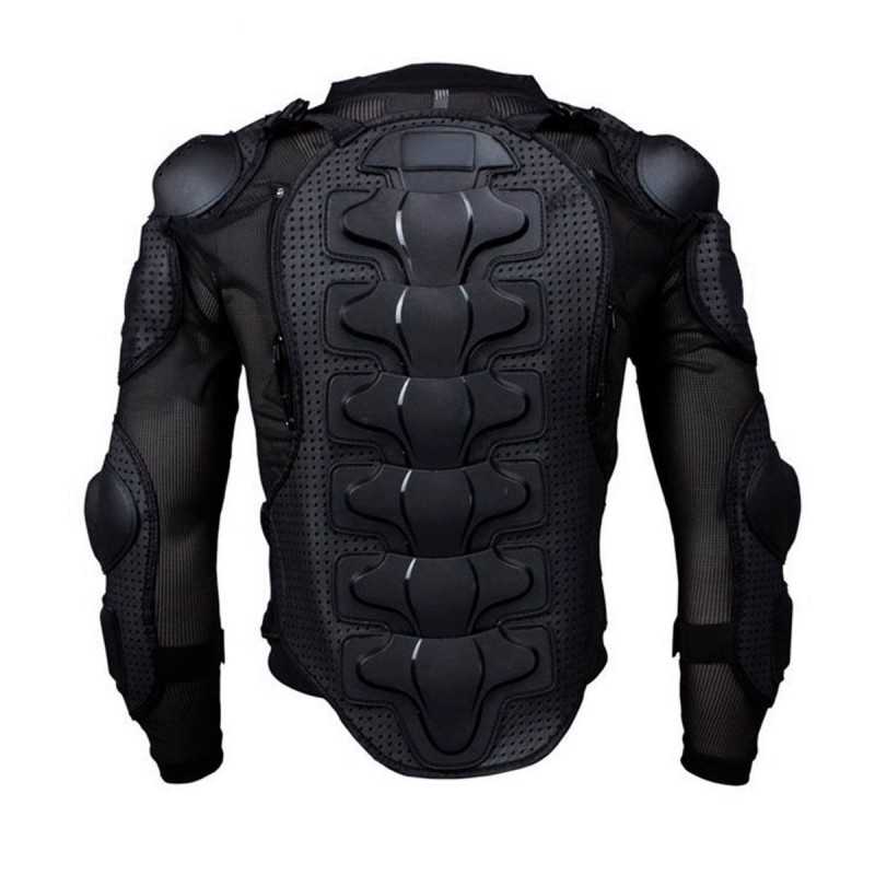 Armor Biker - Chaleco ajustable de cuero para hombre, color negro