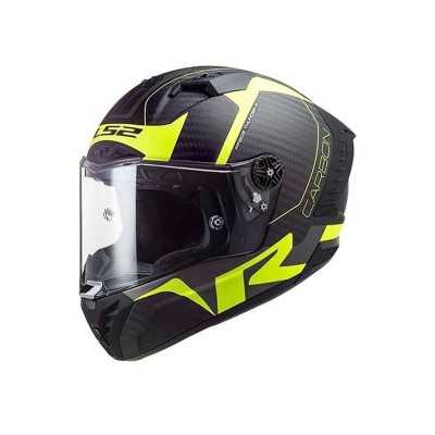 Casco Moto Gp Carbono Ls2 323 Arrow Sting + Pinlock Color Negro/Amarillo  fluo Tamaño del casco XL