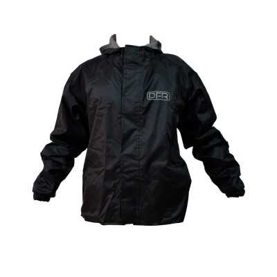 chaqueta cortaviento doble faz negra semi impermeable dfr accesorio motociclista cascoloco distriramirez