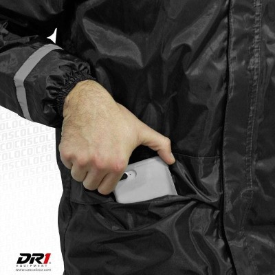 Traje DR1 Impermeable 4 piezas Negro Fucsia Moto Ciclismo DR1 034 Motera Cascoloco DFR Distriramirez