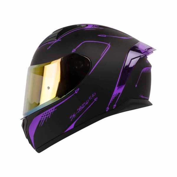 Casco Certificado Shaft 582 SP EVO SOLID LAB Morado| Visor Iridio Morado