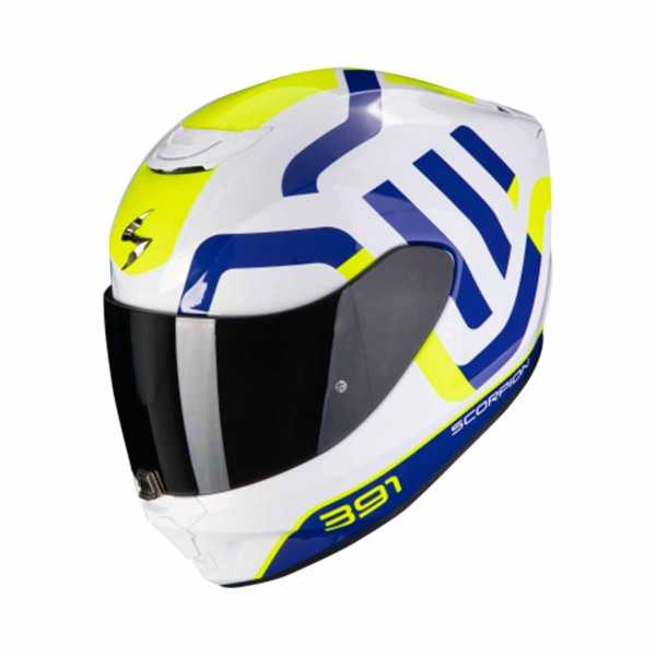 Casco Certificado SCORPION EXO 391 AROK Blanco Azul