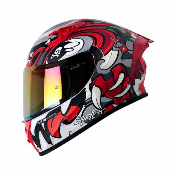 Casco Certificado SHAFT SH-526SP EVO Ojibrou Gris | Visor IR Rojo