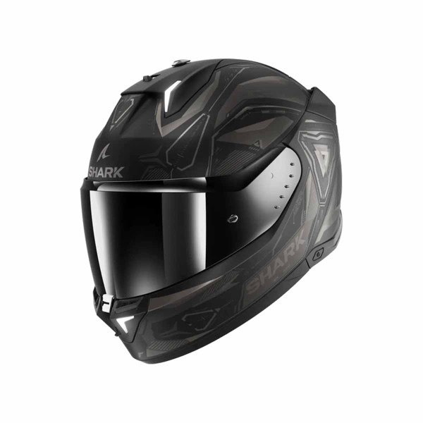 Casco Certificado SKWAL i3 SHARK -LINIK-MAT-BLACK- | Visor TR- LUCES LED INTEGRADAS