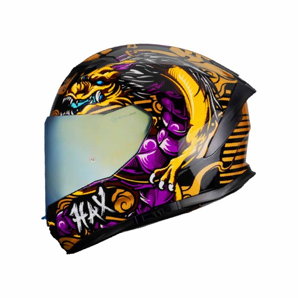 Casco Certificado HAX FORCE SHEN LONG Negro Dorado