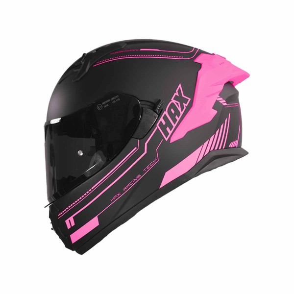 Casco Certificado HAX OBSIDIAN SOLID Negro Rosado