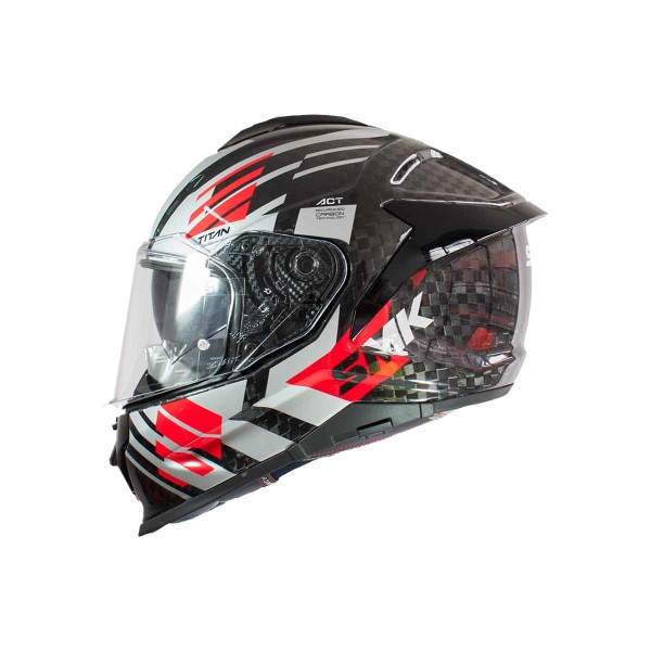 Casco Certificado SMK TITAN CAR T-RACE Gris Rojo