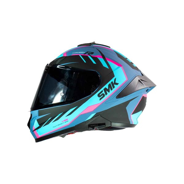 Casco Certificado SMK TYPHOON AEROT Azul Fucsia