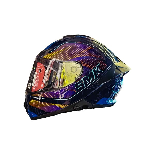 Casco Certificado SMK TYPHOON MYSTIC Azul Naranja