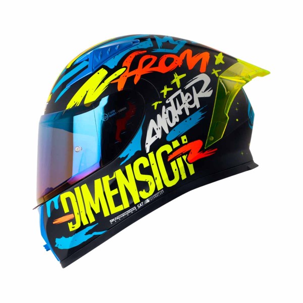 Casco Certificado Shaft 526 EVO DIMENSION Negro Naranja| Visor IR Azul