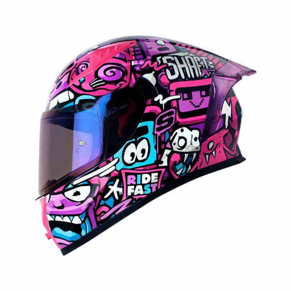 Casco Certificado Shaft 526 EVO RISE UP Fucsia Morado| Visor IR Morado