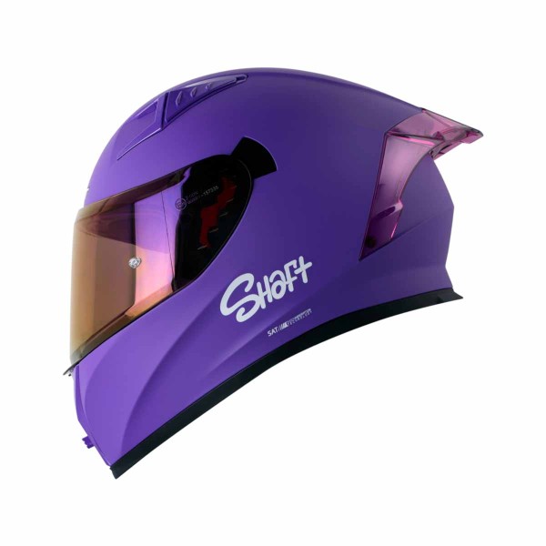 Casco Certificado Shaft 526SP EVO SOLID Morado Blanco Mate| Visor IR Morado