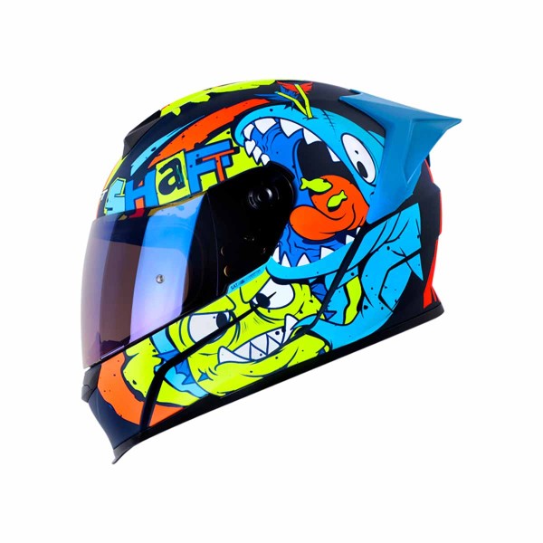 Casco Certificado SHAFT 502 SP SHARKIE Azul Oscuro| Visor IR Azul