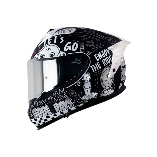 Casco Certificado SHAFT PRO 610 EVO COOL DAYS Negro Gris| Visor Plata