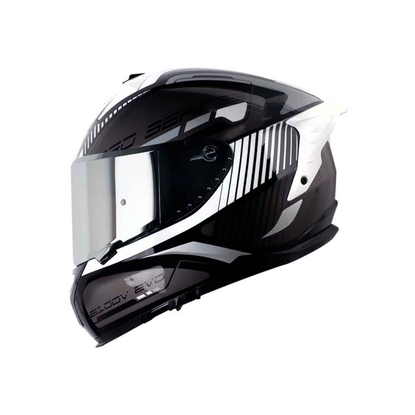 Casco Certificado SHAFT PRO 610 EVO Progrex Negro Blanco| Visor Plata