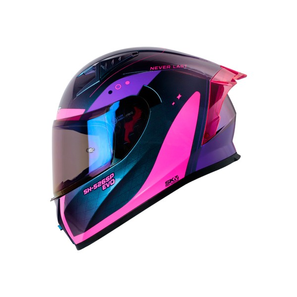 Casco Certificado Shaft 526SP EVO SINNER Camaleon Fucsia| Visor IR Morado