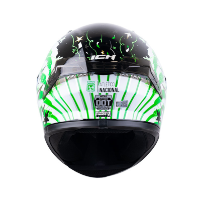 CASCO CERTIFICADO ICH 503 ED ATLETICO NACIONAL Negro Verde|Visor Plata