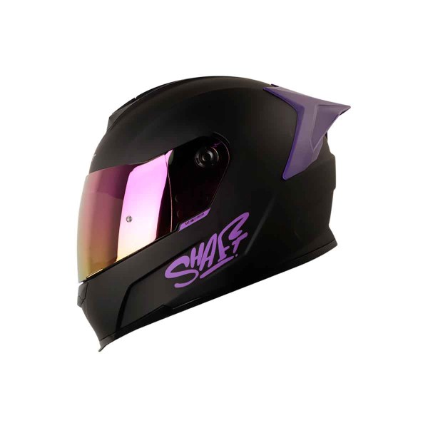 Casco Certificado SHAFT 502 SP Solid Negro Morado| Visor IR Morado