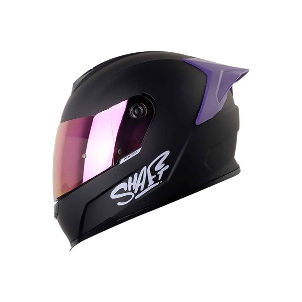 Casco Certificado SHAFT 502 SP Solid Negro Morado Claro| Visor IR Morado