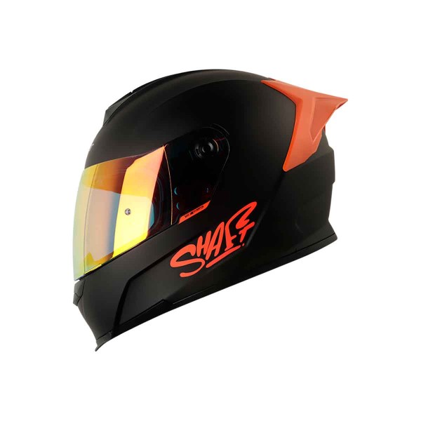 Casco Certificado SHAFT 502 SP Solid Negro Naranja| Visor IR Naranja