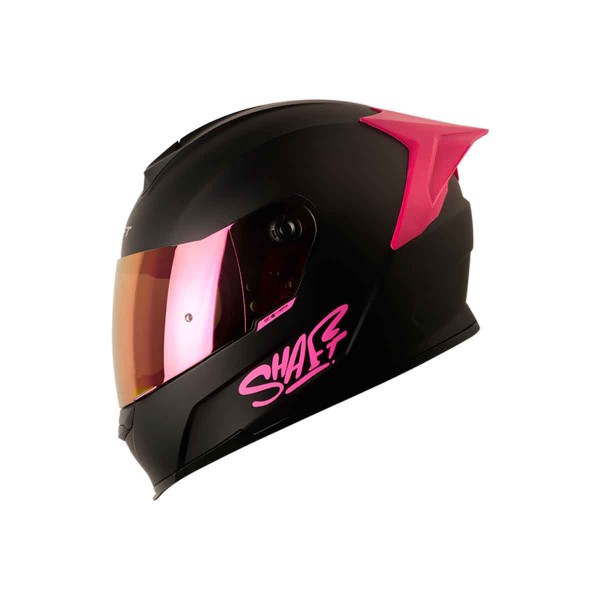 Casco Certificado SHAFT 502 SP Solid Negro Fucsia| Visor IR Fucsia