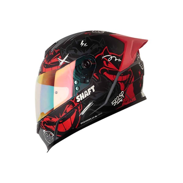 Casco Certificado SHAFT 502 SP DEVIL Gris Rojo| Visor TR Rojo