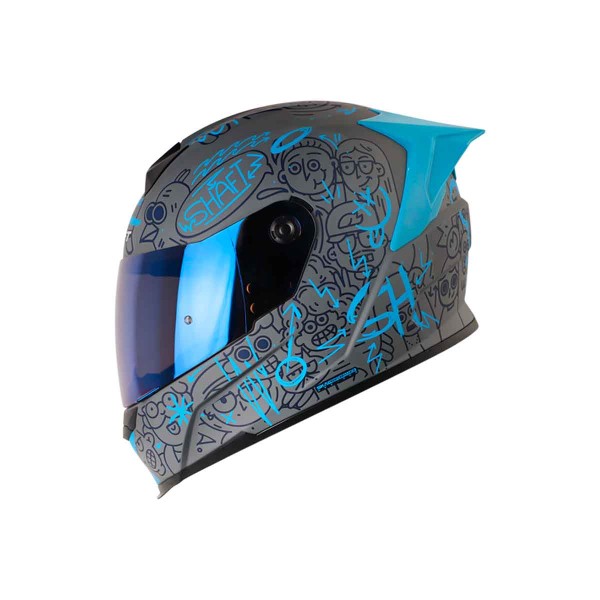 Casco Certificado SHAFT 502 SP PEEPS Gris Azul| Visor IR Azul