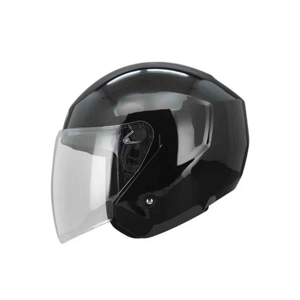 Casco Certificado TECH T-10 SOLID Negro Brillante| Visor Transparente