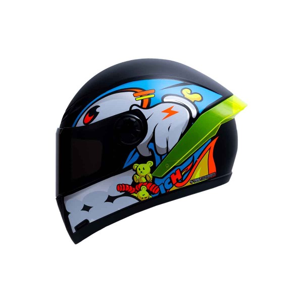 Casco Certificado INT ICH 501 SP Gummy Negro Azul| Visor IR Azul