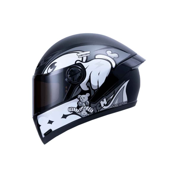 Casco Certificado INT ICH 501 SP Gummy Negro Gris| Visor Humo