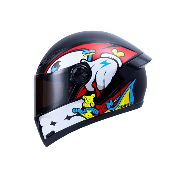 Casco Certificado INT ICH 501 SP Gummy Negro Rojo| Visor Humo