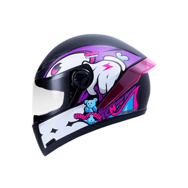 Casco Certificado INT ICH 501 SP Gummy Negro Morado