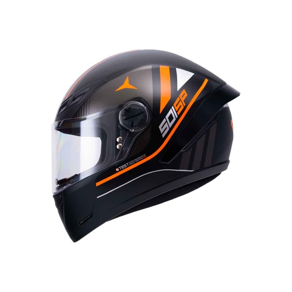 Casco Certificado INT ICH 501 SP Neggaz Negro Mate Naranja