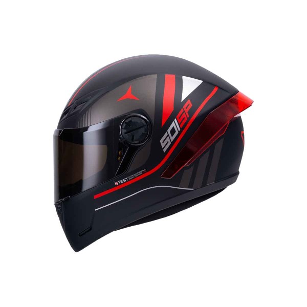 Casco Certificado INT ICH 501 SP Neggaz Negro Mate Rojo|Visor Humo