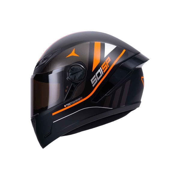 Casco Certificado INT ICH 501 SP Neggaz Negro Mate Naranja|Visor Humo