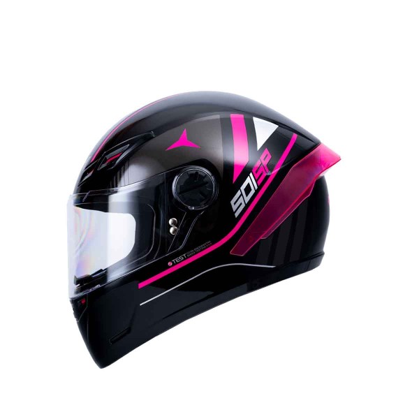 Casco Certificado INT ICH 501 SP Neggaz Negro Brillante Fucsia