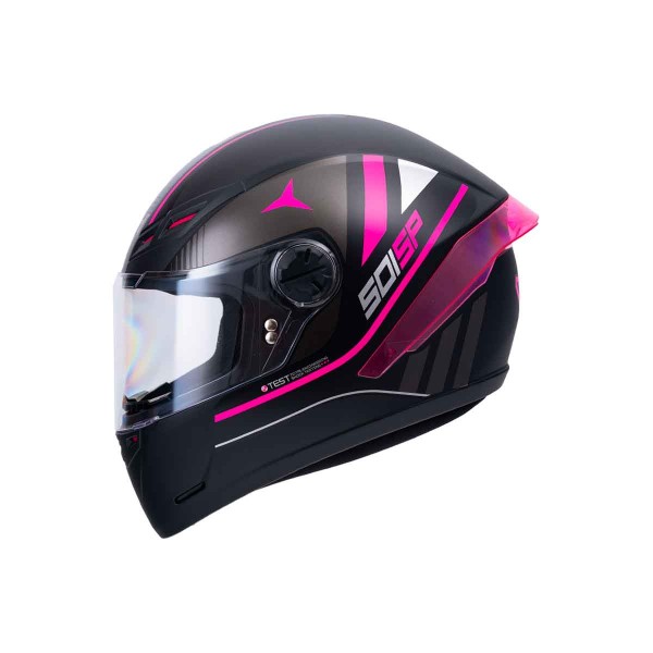 Casco Certificado INT ICH 501 SP Neggaz Negro Mate Fucsia