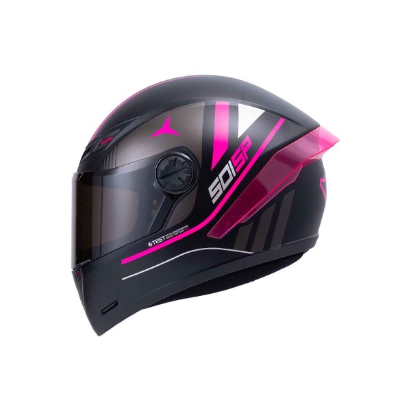 Casco Certificado INT ICH 501 SP Neggaz Negro Mate Fucsia|Visor Humo