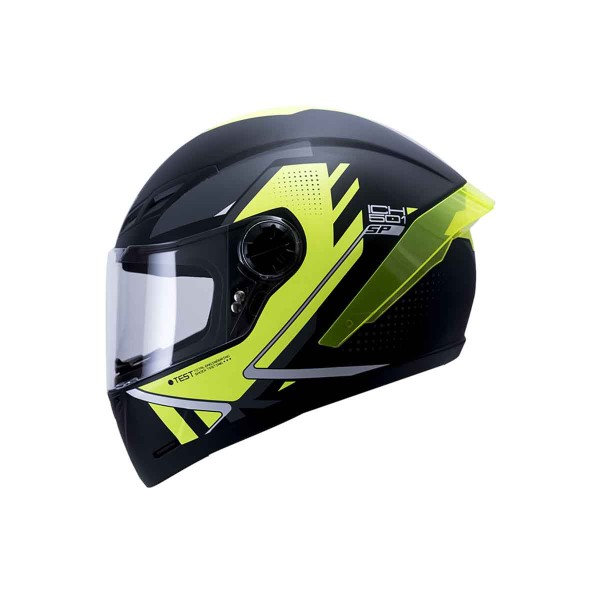 Casco Certificado INT ICH 501 SP Moaca Negro Amarillo Neon