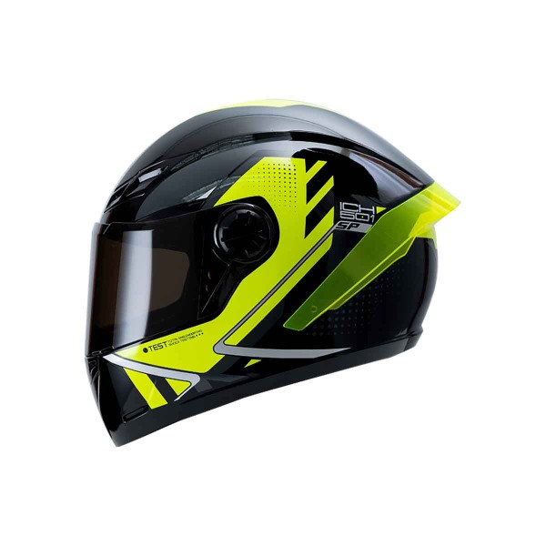 Casco Certificado INT ICH 501 SP Moaca Negro Brillante Amarillo Neon