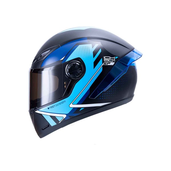 Casco Certificado INT ICH 501 SP Moaca Negro Mate Azul|Visor Humo