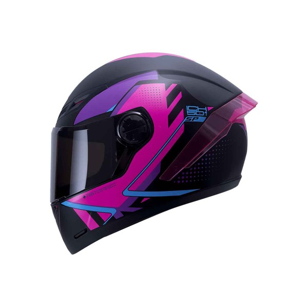 Casco Certificado INT ICH 501 SP Moaca Negro Mate Fucsia|Visor Humo