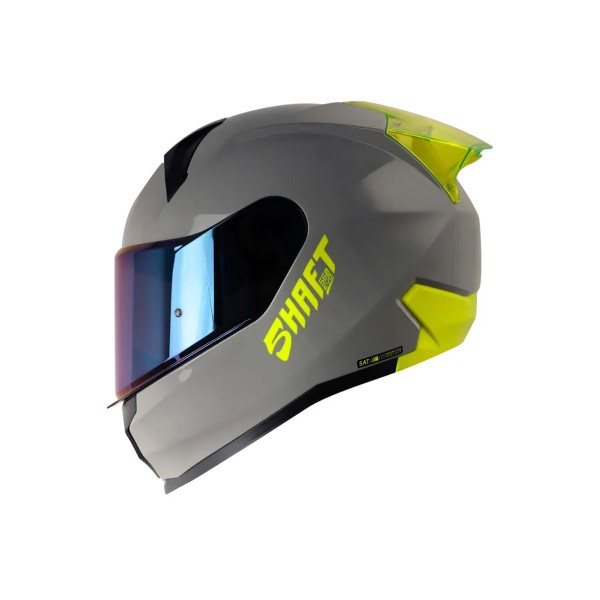 Casco Certificado Shaft 560 Evo Solid Gris Amarillo Neon|Visor IR Azul