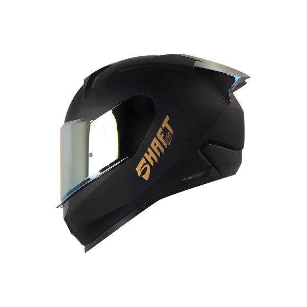 Casco Certificado Shaft 560 Evo Solid Negro Dorado|Visor IR Dorado