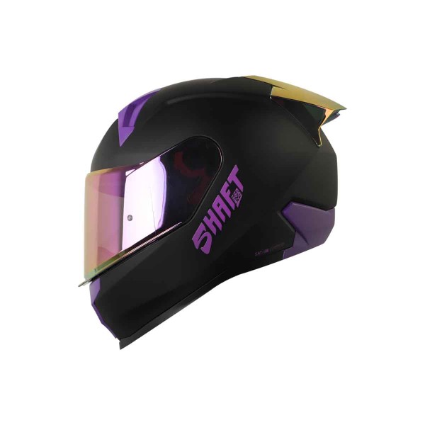 Casco Certificado Shaft 560 Evo Solid Negro Morado|Visor IR Morado