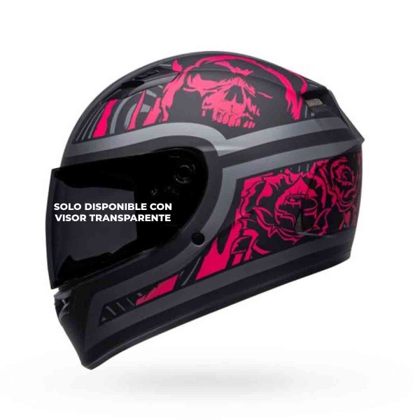 Casco Certificado Bell Qualifier Rebel Negro Rosado