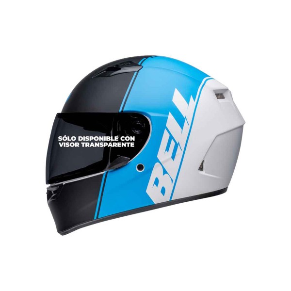 Casco Certificado Bell Qualifier Ascent Negro Azul Claro Blanco