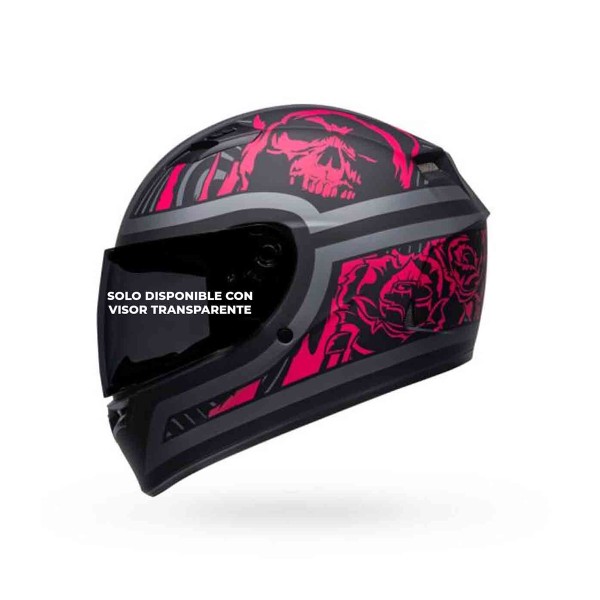 Casco Certificado Bell Qualifier Rebel Negro Rosado