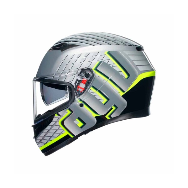 Casco Certificado AGV K3 FORTIFY GREY/BLACK/YELLOW FLUO