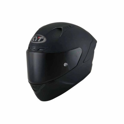 CASCO CERTIFICADO KYT TT REVO CON SPOILER  PLAIN NEGRO MATE